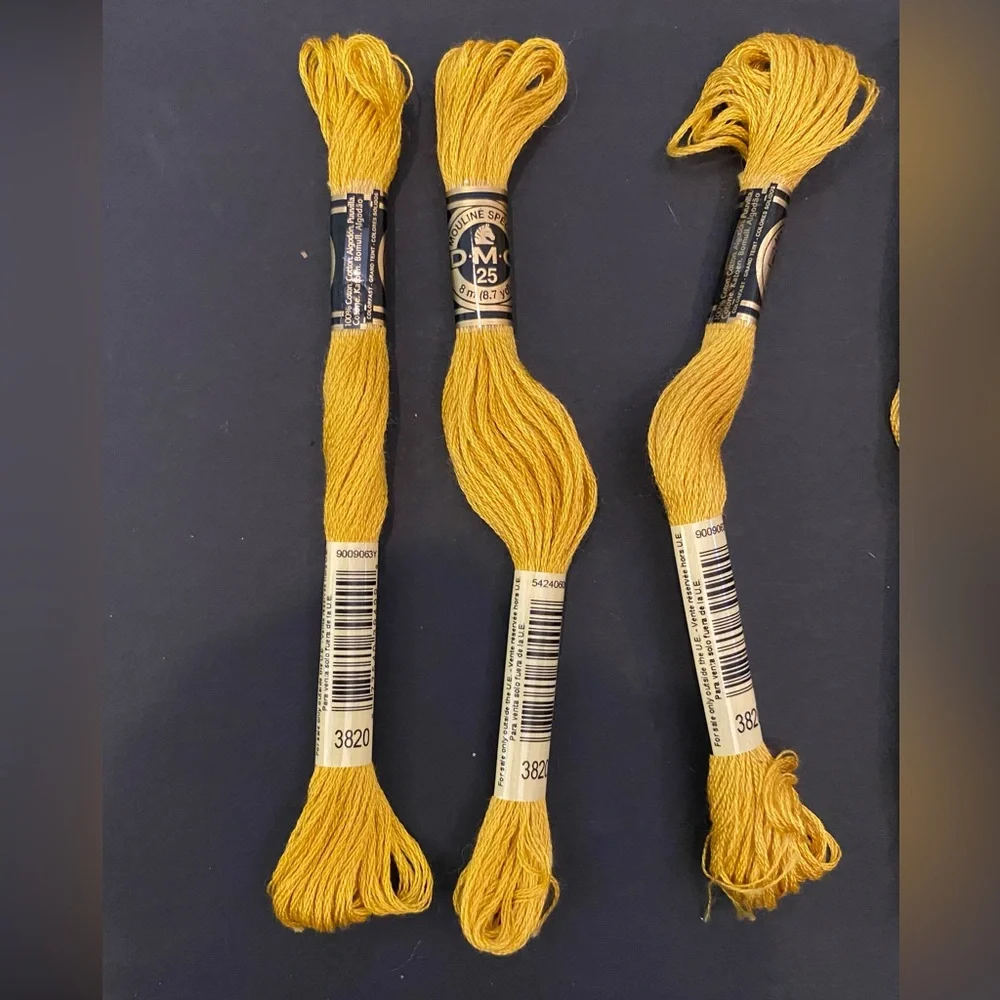 DMC Embroidery Floss Skeins - Yellow (3820) - Lot of 5 New